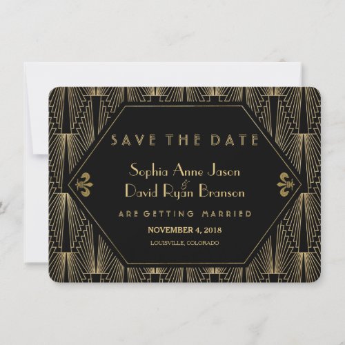 Roaring 20s Great Gatsby Art Deco Save The Date