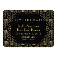 Roaring 20s Great Gatsby Art Deco Save The Date Card