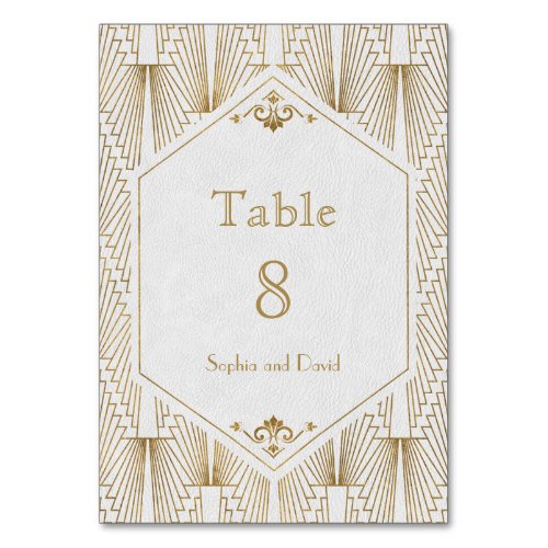 Roaring 20s Great Gatsby Art Deco TABLE NUMBER