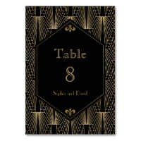 Roaring 20s Great Gatsby Art Deco TABLE NUMBER