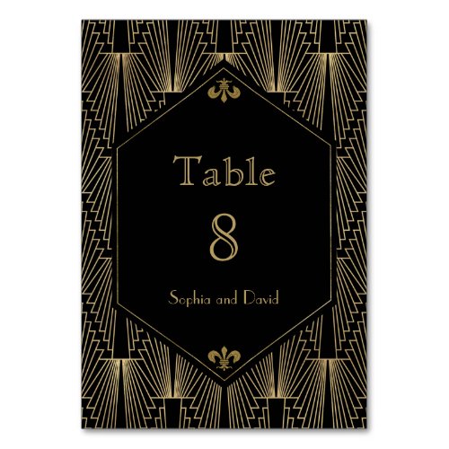 Roaring 20s Great Gatsby Art Deco TABLE NUMBER