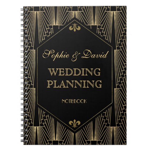 Roaring 20s Great Gatsby Art Deco Wedding Planner Notebook