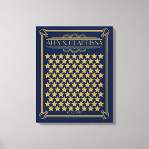 Roaring 20's great gatsby wedding guest book gold