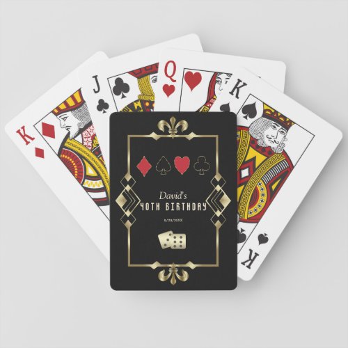 Roaring 20s Las Vegas Casino Royale 40th Birthday  Playing Cards