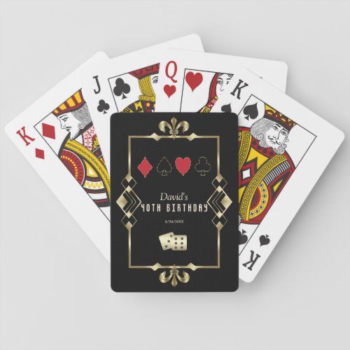 Roaring 20s Las Vegas Casino Royale 40th Birthday  Poker Cards