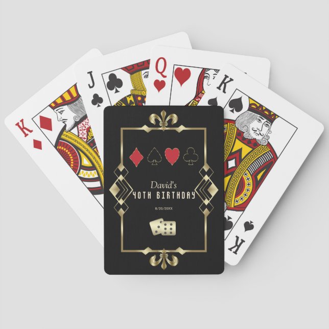 Roaring 20s Las Vegas Casino Royale 40th Birthday  Poker Cards (Back)