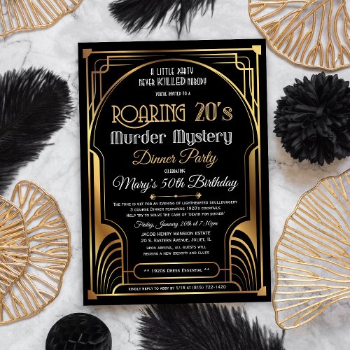 Roaring 20s Murder Mystery Foil also available Invitation