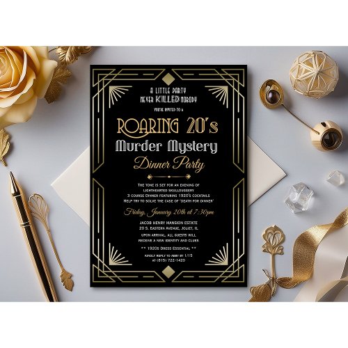 Roaring 20s Murder Mystery Invitation