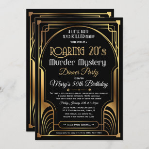 Roaring 20s Murder Mystery Invitation