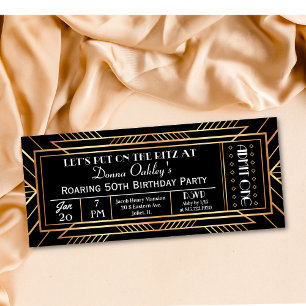 Roaring 20's Party Ticket Invitation