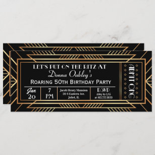 Roaring 20's Party Ticket Invitation