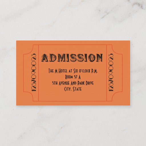 Customizable Roaring 20's Speakeasy Theme Party Tickets Business Card Templates