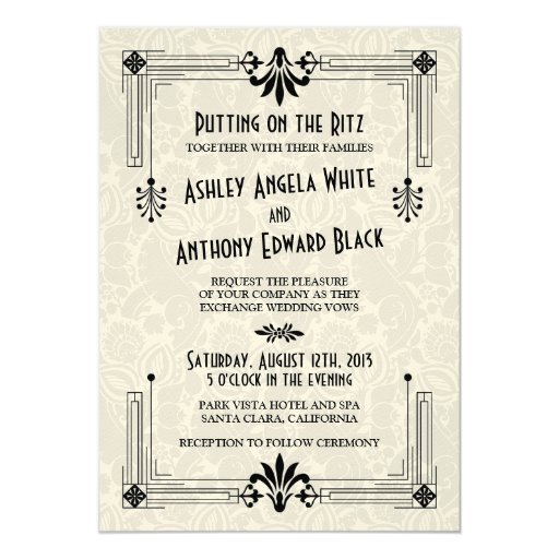 Roaring 20S Wedding Invitations 1