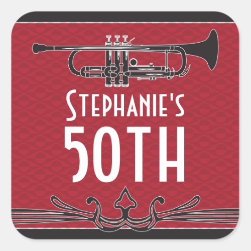 Roaring 20s Twenties Speakeasy 50th Birthday Party Square Sticker