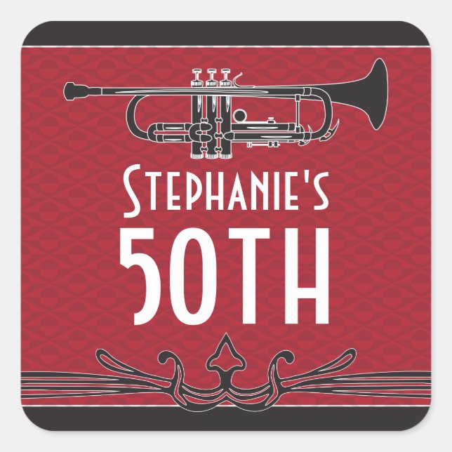 Roaring 20s Twenties Speakeasy 50th Birthday Party Square Sticker (Front)