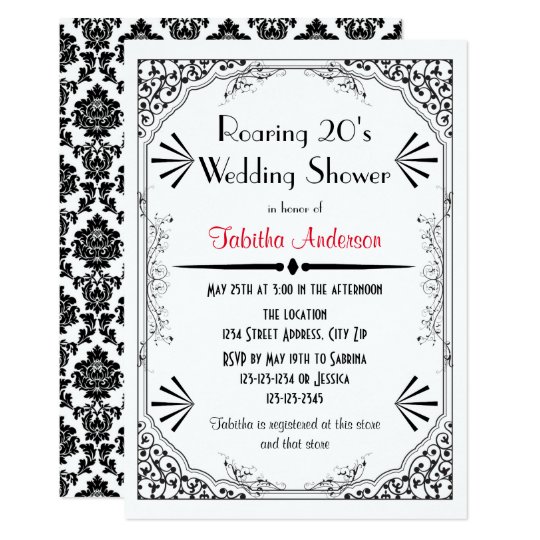 Roaring 20s Wedding Shower Invitation