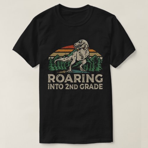 Roaring 2nd Grade Dinosaur T Rex Back To School  T_Shirt