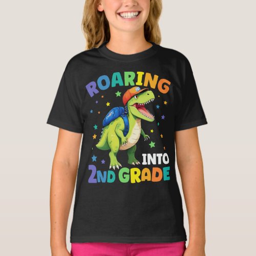 Roaring 2nd Grade Dinosaur T Rex Back To School  T_Shirt