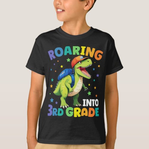 Roaring 3rd Grade Dinosaur T Rex Back To School  T_Shirt