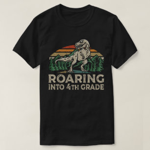 Roaring 4th Grade Dinosaur T Rex Back To School T-Shirt