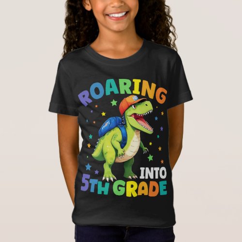 Roaring 5th Grade Dinosaur T Rex Back To School  T_Shirt