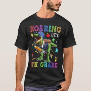 Roaring 7th Grade Dinosaur Rex Back To School Stud T-Shirt