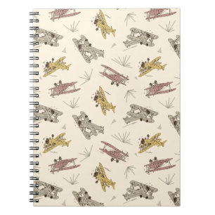 Roaring Art Deco Bi-planes - red yellow pattern. Notebook