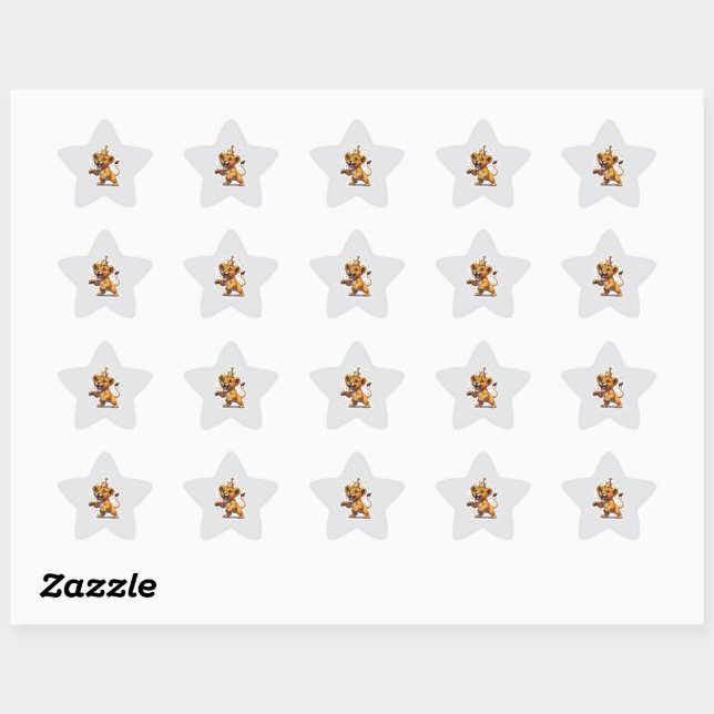 Roaring Baby Lion King Birthday Star Sticker (Sheet)