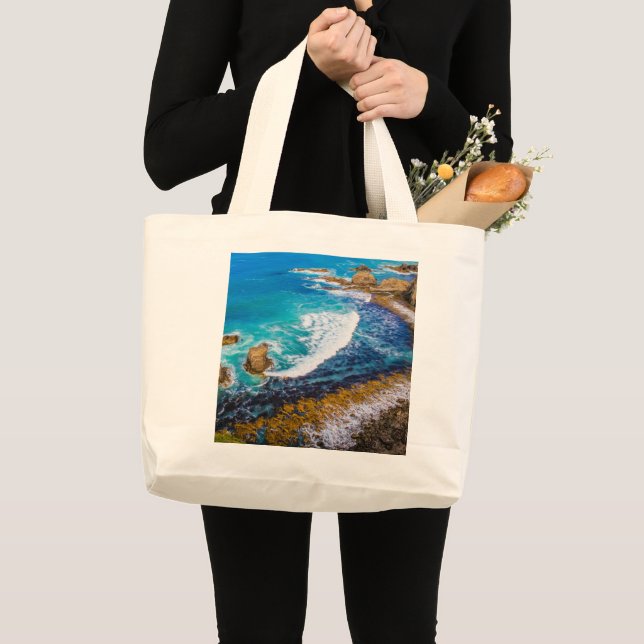 Roaring Bay At Nugget Point Large Tote Bag (Front (Product))