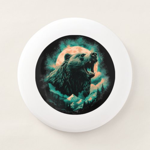 Roaring bear in mountains design Wham_O frisbee