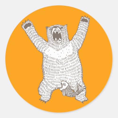 Roaring Bear Ink Classic Round Sticker