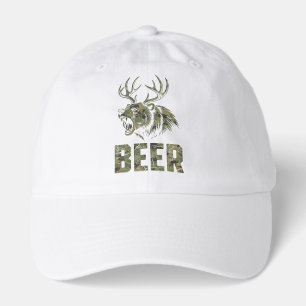 Roaring Bear With Antlers Beer Hunting Vintage Hat