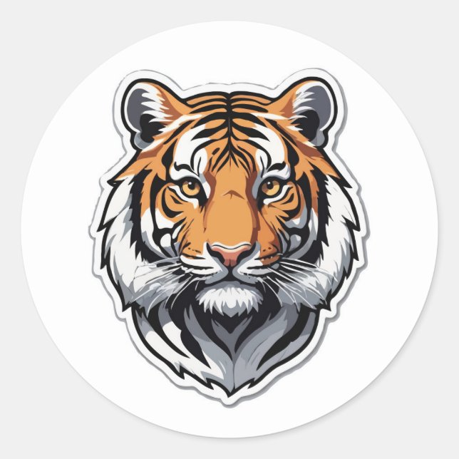 Roaring Bengal Tiger Face Sticker  (Front)