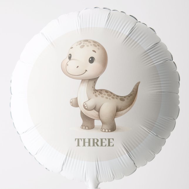 Roaring Boho Dinosaur Theme Birthday Balloon (Front)