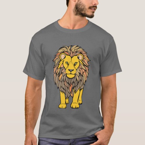 Roaring Bold Fierce Lion Print T_Shirt T_Shirt