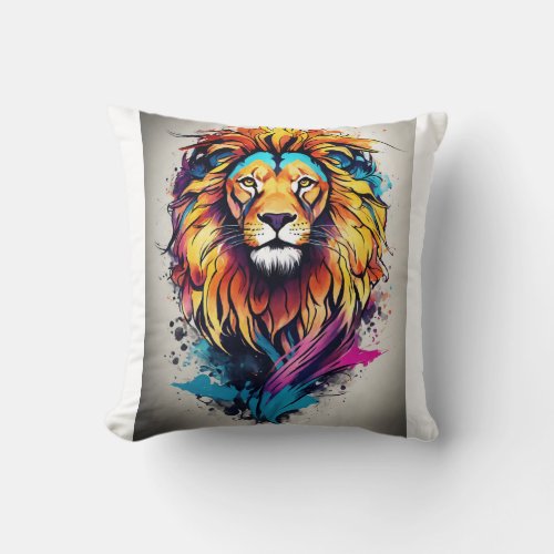 Roaring Comfort Lion Design Throw Pillow King o