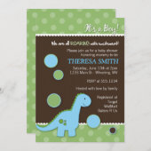 Roaring Dinosaur Baby Shower Invitations (Front/Back)