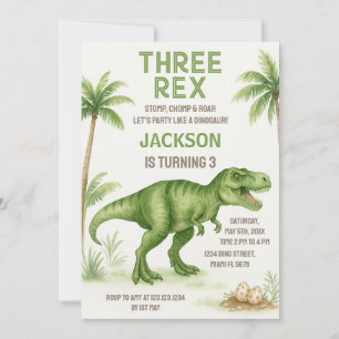 Roaring Dinosaur Birthday Invitations