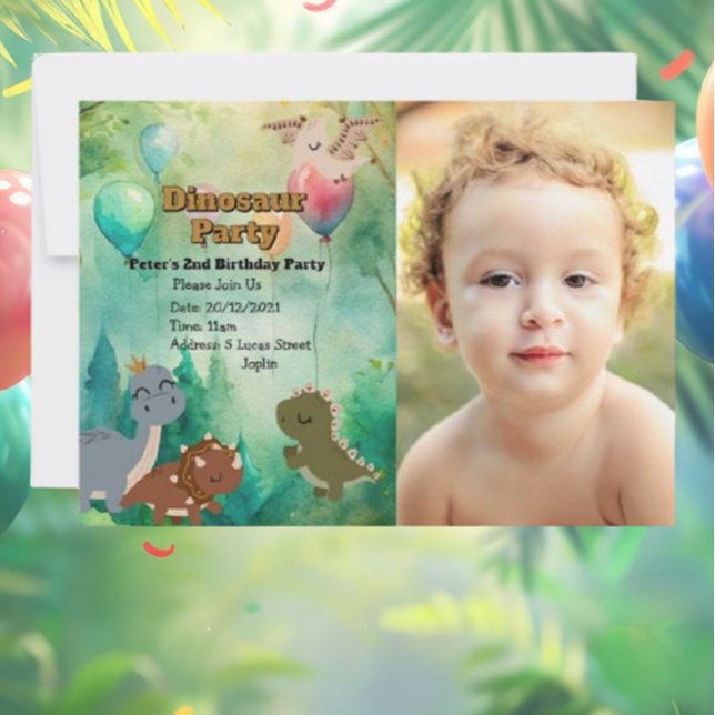  ROARING Dinosaur Birthday Party! Invitation (Roaring Dinosaur Birthday Party! Fun Invitations for Kids)