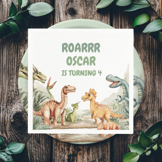Roaring Dinosaur Birthday Party Napkins (Creator Uploaded)
