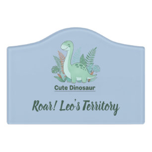 Roaring Dinosaur Personalized Door Sign