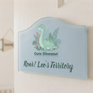 Roaring Dinosaur Personalized Door Sign