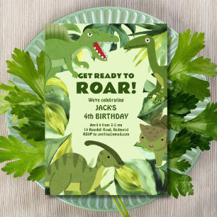 Roaring Dinosaurs Child Birthday Invitation