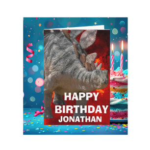 Roaring Excitement Dinosaur Birthday Party Card