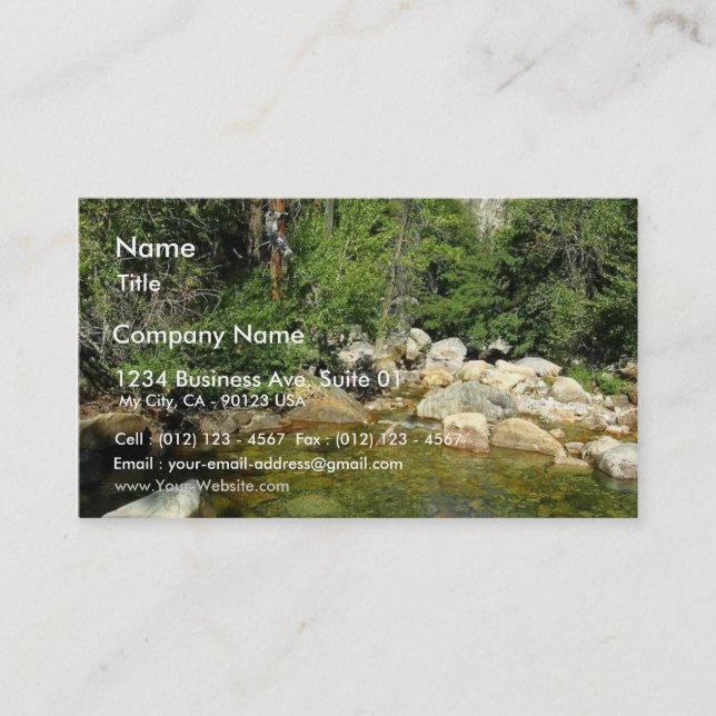 Roaring Falls Rivers Streams Mountains Business Card (Front)