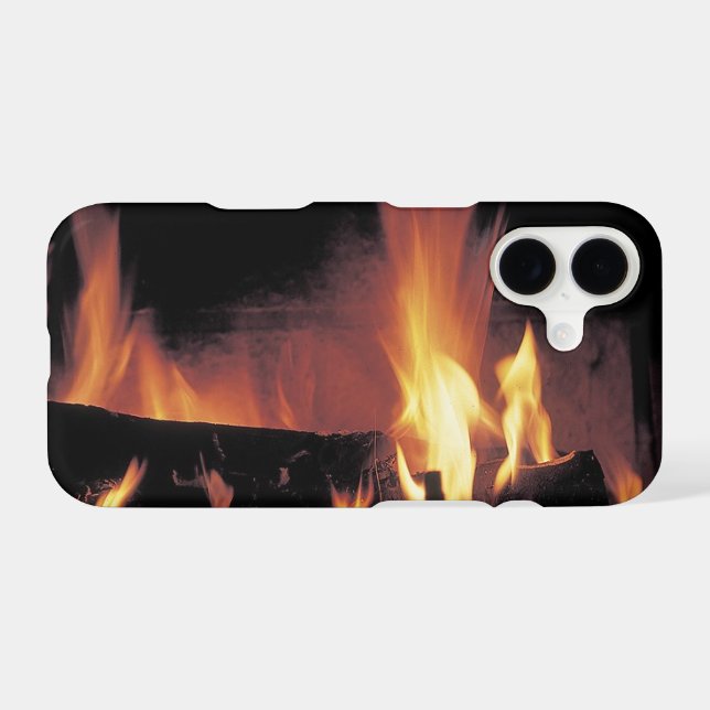Roaring Fire Fireplace Photo iPhone Case (Back Horizontal)