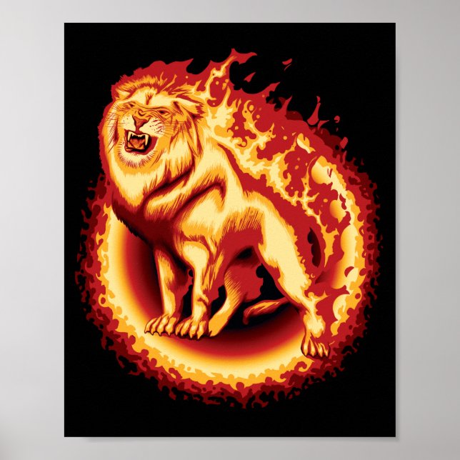 Roaring Fire Lion Poster (Front)