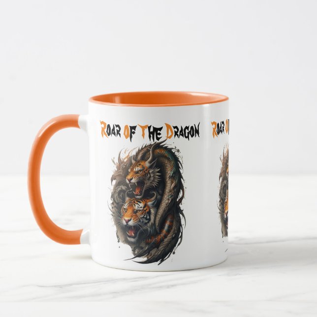 Roaring Flame: Tiger-Dragon Hybrid Mug (Left)