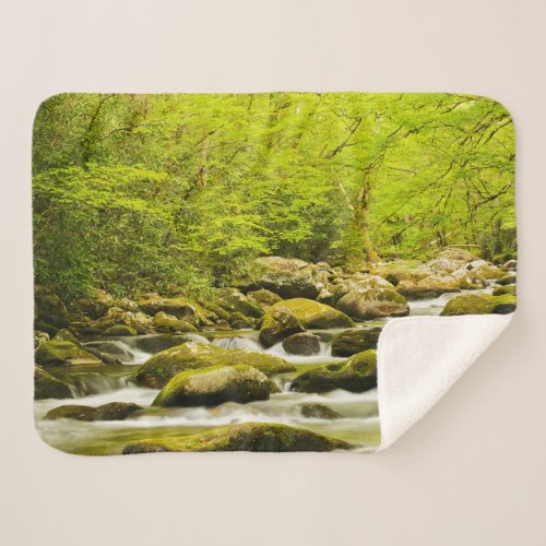 Roaring Fork in Spring Sherpa Blanket