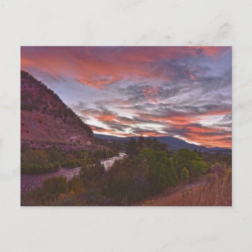 Roaring Fork River Sunrise Colorado Postcard